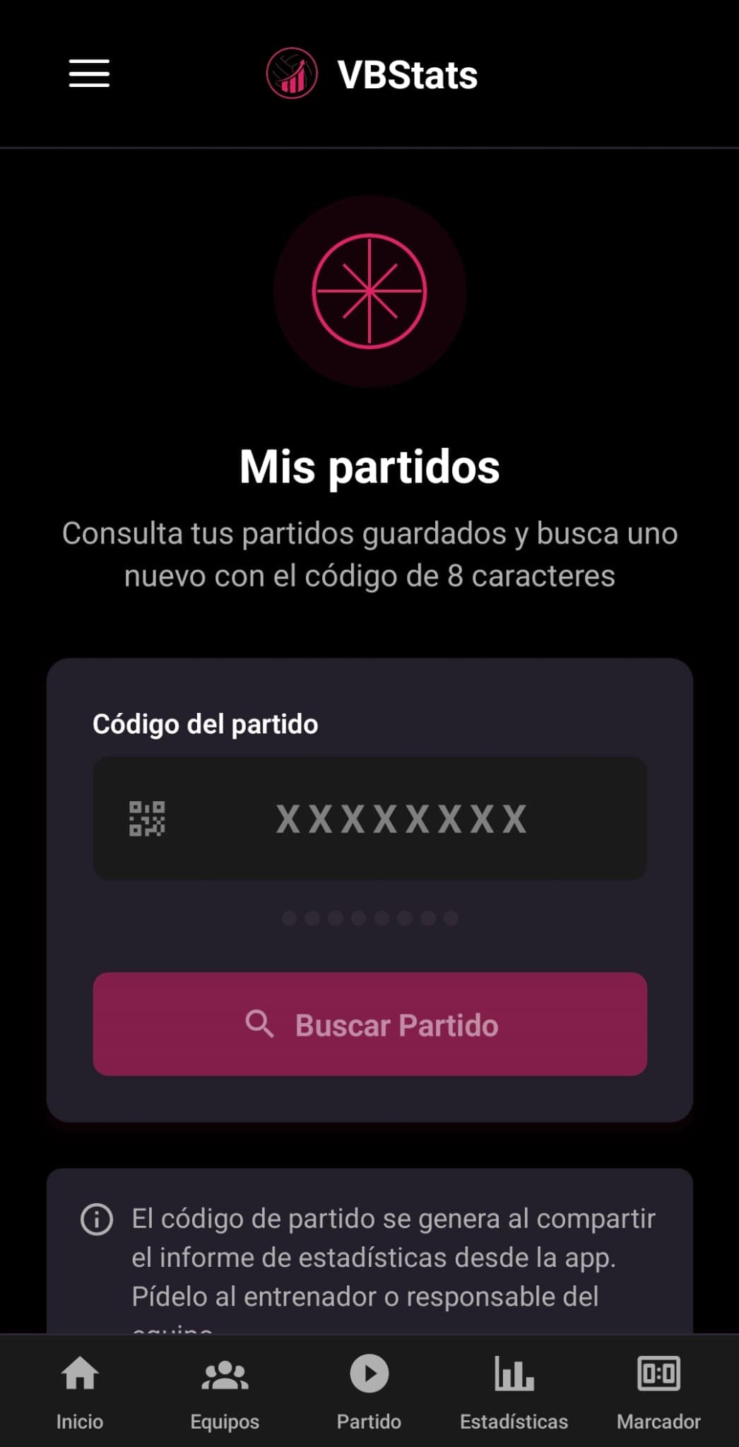 VBStats — pantalla 1