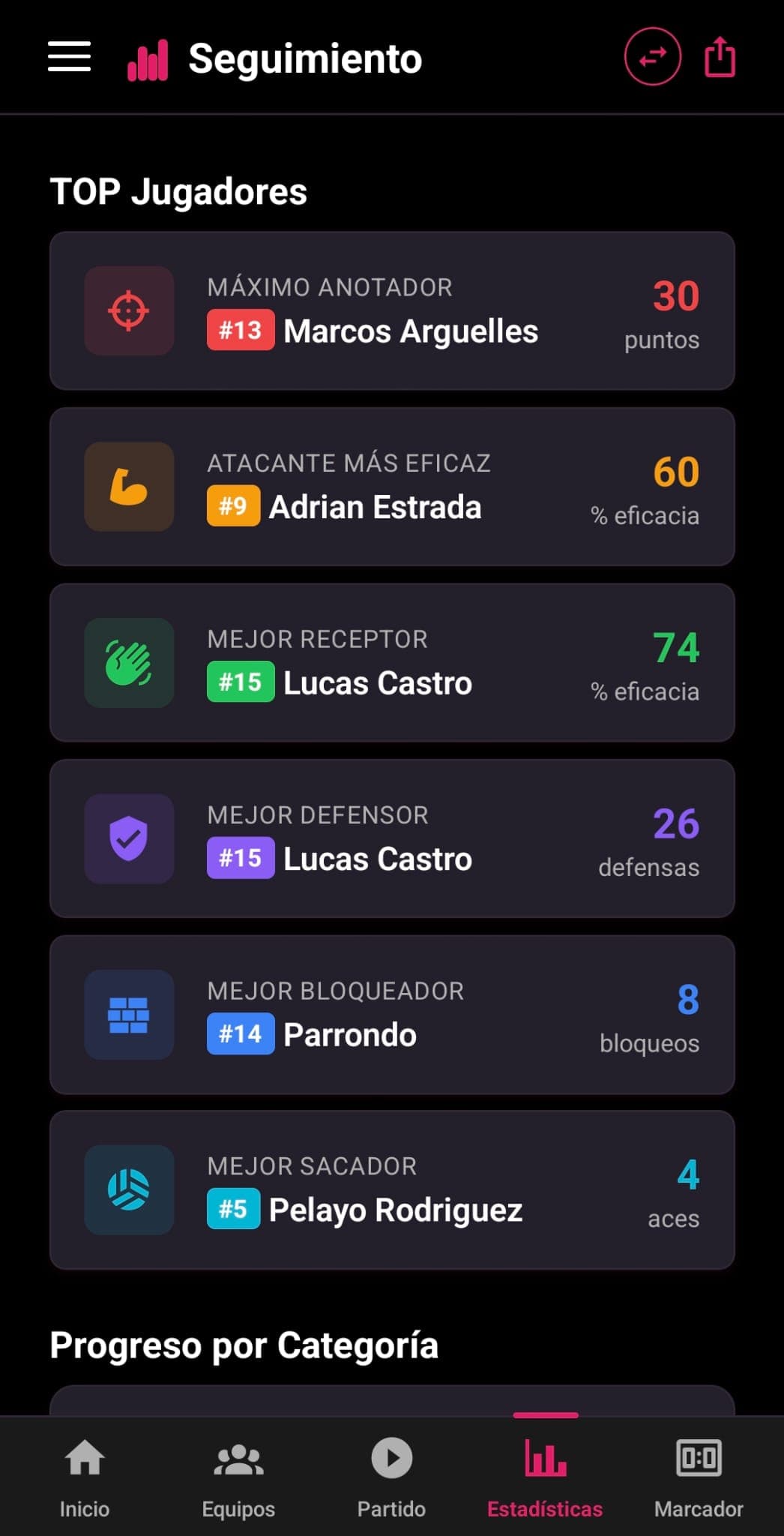 VBStats — pantalla 6
